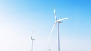 wind generators qith bluesky background
